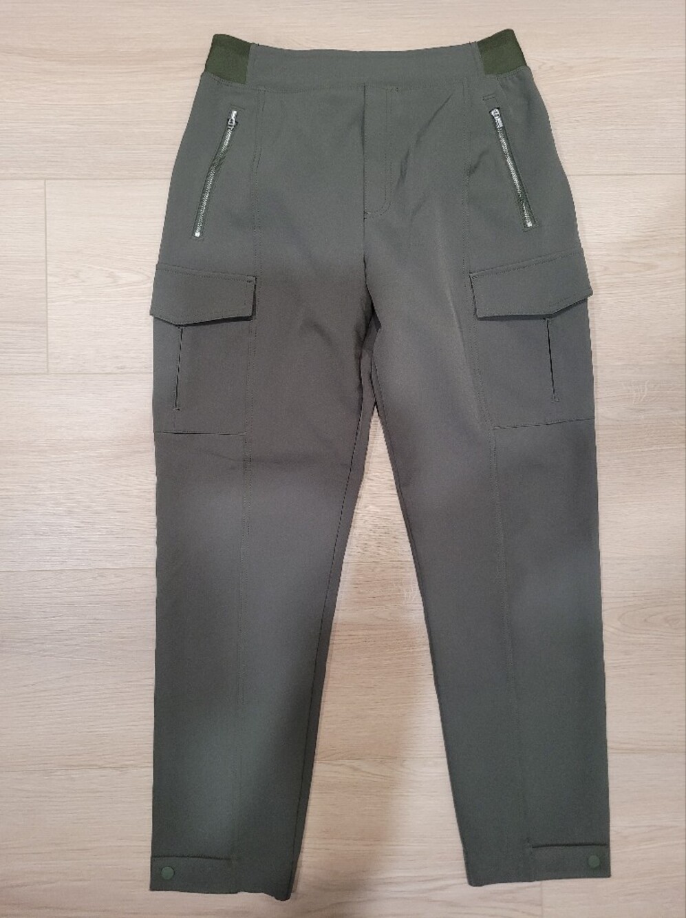 Olive Green Cargo-Style Pants